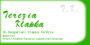 terezia klapka business card